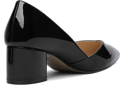 Vista 5 de MODENCOCO Zapatos de tacón bajo y grueso con puntera puntiaguda para mujer, de 2 pulgadas