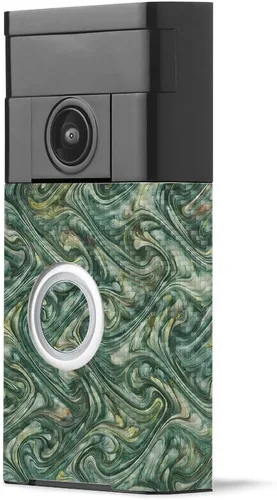Vista 30 de MightySkins - Piel de fibra de carbono para timbre de video con anillo – Madera abstracta Acabado de fibra de carbono texturizado protector