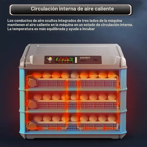 Vista 2 de Incubadora de huevos, incubadora de huevos, 128-500 huevos de gallina, incubadora de pollo completamente automática con girador automático