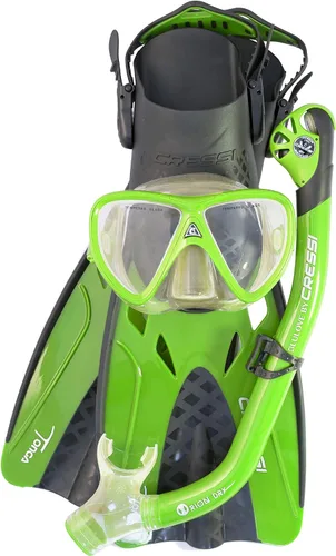 Vista 7 de Cressi Adult Complete Snorkeling Set (Mask, Dry Snorkel, Adjustable Fins) - Lightweight Traveling Equipment - Tonga Pro Dry Set: Designed in Italy
