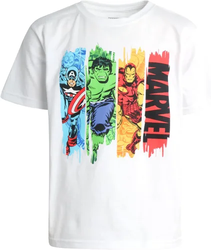Vista 6 de Marvel Avengers Black Panther Captain America Iron Man Hulk Hulk Hulk Paquete de 4 camisetas de manga corta