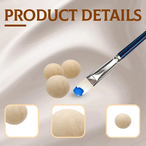 Vista 5 de Uenhoy 100 bolas redondas de madera de 1/2 pulgada (0.472 in), bolas de madera natural sin terminar, esferas de madera para manualidades y proyectos