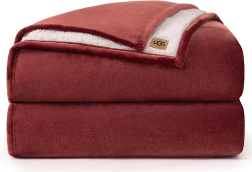 Vista 24 de UGG Nita - Manta para sofá, forro polar de lujo, 50 x 70 pulgadas, color Blanco