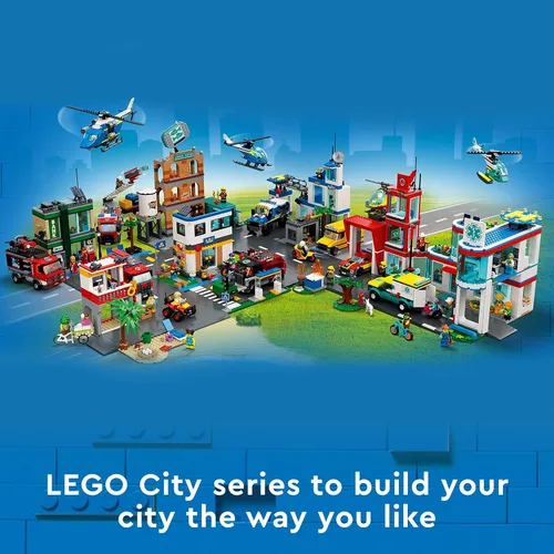 Vista 6 de Lego 60324 City Off-Road grúa, grúa y camión de juguete con ganchos, vehículo de juguete para construir para niños y niñas a partir de 7 años