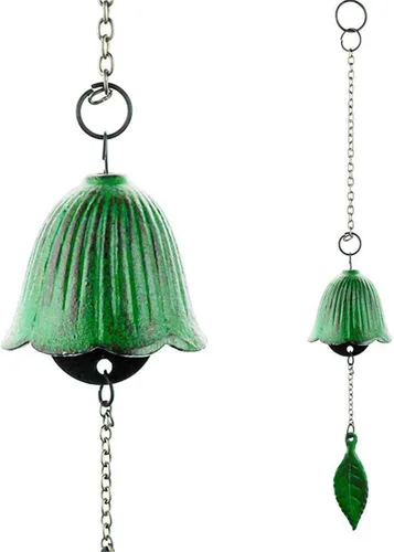 Vista 8 de Carillón de viento japonés de hierro fundido para exteriores, adorno para jardín, patio y balcón, decoración de campana de viento de metal colgante