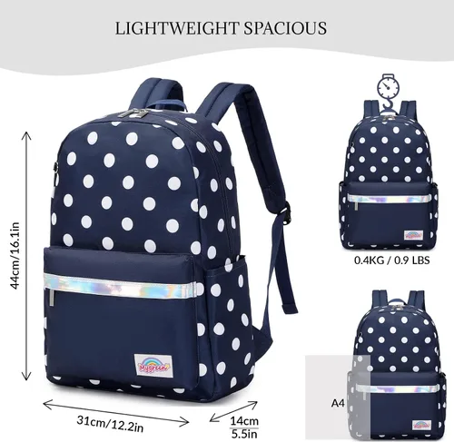 Vista 54 de Mygreen - Mochila escolar con bonitos diseños para niños y niñas, 11.5 x 15.7 x 5.1 pulgadas
