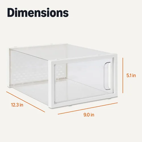 Vista 5 de Amazon Basics Caja organizadora de zapatos transparente apilable y plegable, pequeña, paquete de 12