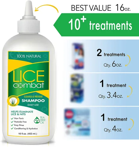 Vista 2 de Champú para piojos Ayuda a eliminar piojos, súper piojos y liendres Repele y previene Sin pesticidas 100% natural Árbol de té + aceite