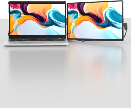 Vista 8 de Extensor de pantalla para laptop, monitor portátil externo FHD 1200P IPS de 14 pulgadas para laptop, monitor de pantalla dual Plug & Play