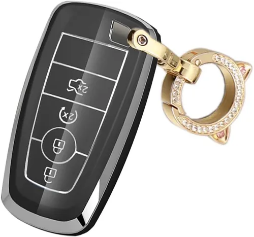 Vista 12 de ontto Funda para llavero de automóvil de 4 botones compatible con Ford Explorer Bronco Expedition protección completa para Escape Edge Maverick Negro
