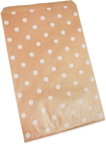 Vista 7 de CuteBox Bolsas de regalo de papel plano blanco con lunares (6 x 9 pulgadas) para mercancía, manualidades, recuerdos de fiesta, venta al por menor