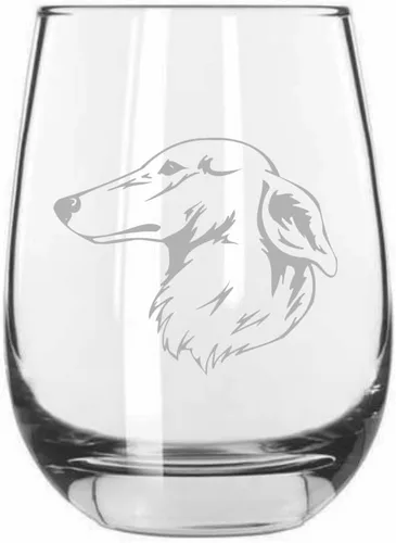 Vista 166 de Shar Pei (chino) - Vaso de vino sin tallo grabado para perro, 15.25 onzas