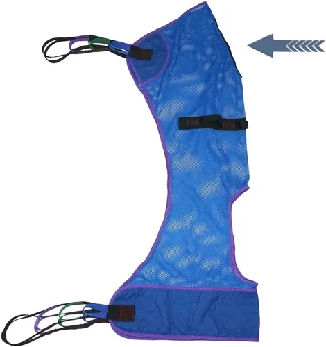 Vista 6 de Eslinga universal de malla de cuerpo completo con apertura de cómoda, eslingas de poliéster para elevadores de pacientes, compatible con Hoyer