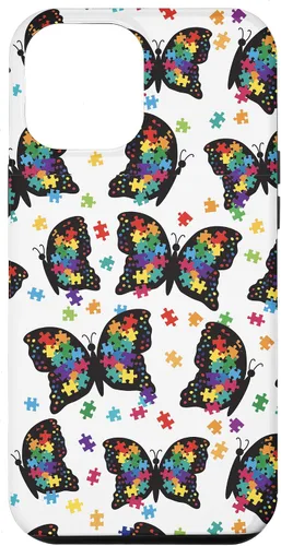 Vista 26 de Funda con patrón de rompecabezas de mariposa para iPhone 17