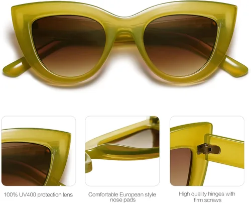 Vista 4 de SOJOS Retro Small Vintage Cat Eye Sunglasses for Women Cute Fashion UV400 Sunnies SJ2939