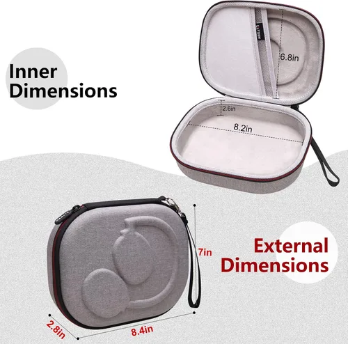 Vista 6 de LTGEM - Funda rígida para auriculares JBL - Gris exterior+interior gris/ Azul oscuro