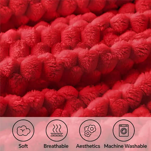 Vista 118 de BEDELITE Manta de forro polar para sofá y cama, manta decorativa de jacquard 3D de almendra, súper suave y acogedora, manta mullida cálida adecuada