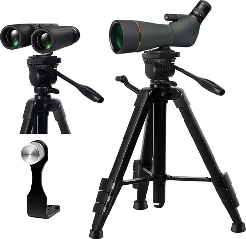 Vista 2 de Soporte de trípode para binoculares y alcance de detección - Trípode de video de viaje universal liviano - Compatible con alcance
