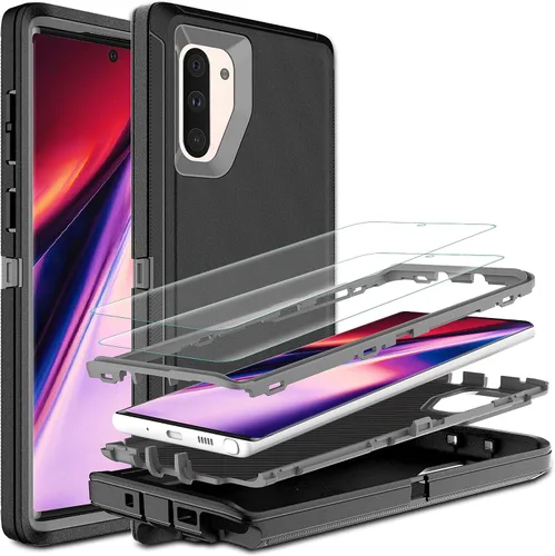 Vista 8 de Funda para Samsung Galaxy Note 10 con protector de pantalla de TPU flexible autorreparable [2 unidades], 3 en 1, cuerpo completo, a prueba