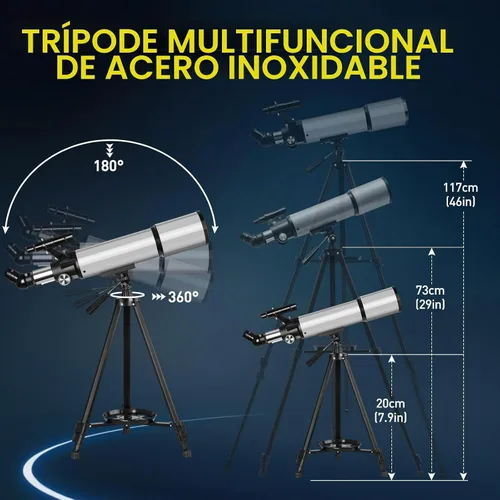 Vista 3 de Telescopio de apertura de 3.543 in y 23.622 in para adultos, regalo