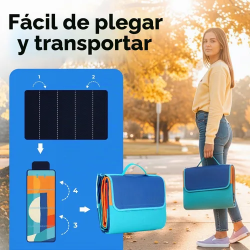 Vista 7 de scuddles Manta compacta de pícnic, tapete extragrande de 79 x 59 pulgadas para exteriores con diseño impermeable de 3 capas, forro polar suave