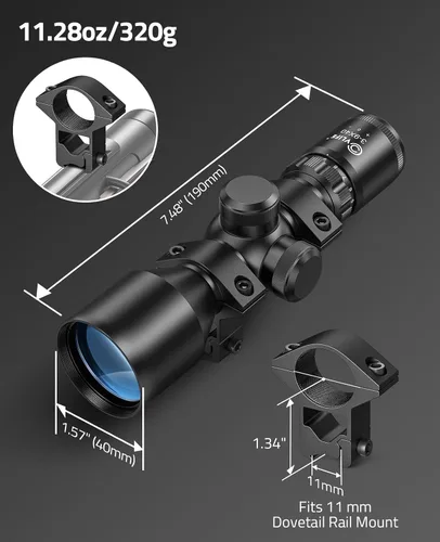 Vista 6 de CVLIFE 3-9x40 Mira Compacta de Rifle con Retículo de Punto de Mira y Monturas para Apuntar Rápido
