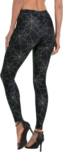 Vista 6 de HDE Leggings de entrenamiento con diseño de moda. Divertidos estampados impresos con gráficos de moda