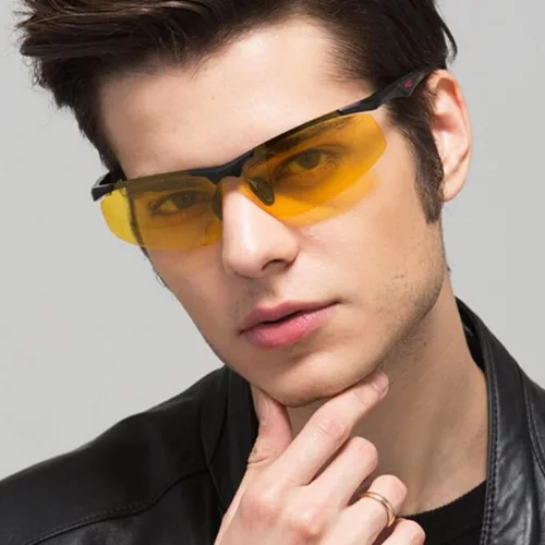 Vista 2 de Gafas de sol polarizadas de visión nocturna, gafas especiales antiluz nocturna para conducir conductor, conducción luminosa por la noche