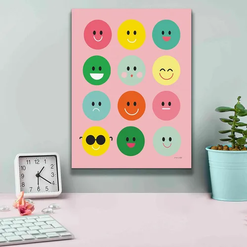 Vista 4 de Epic Graffiti 'Happy Circles' de Ann Kelle Designs, lienzo decorativo para pared, 12 x 16 pulgadas