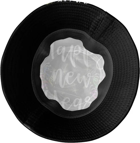 Vista 5 de Sombrero de pescador de feliz año nuevo para hombres, mujeres, adolescentes, plegable, con tema de Año Nuevo, sombreros para el sol, gorra