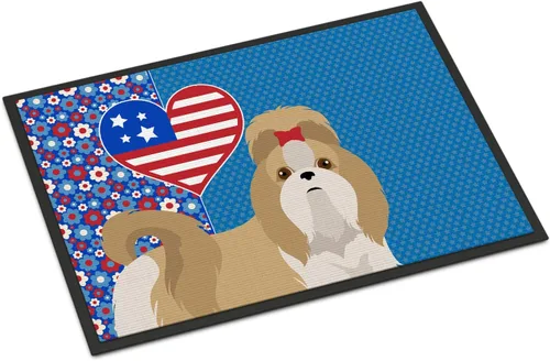 Vista 64 de Caroline's Treasures WDK5119JMAT Airedale Terrier USA - Tapete para interiores o exteriores, 24 x 36 pulgadas, tapete para puerta delantera