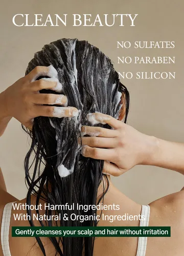 Vista 3 de laferme Laminaria Champú con ingrediente orgánico, champú clarificador coreano, hidratante para cabello seco, fortalecimiento para cabello débil