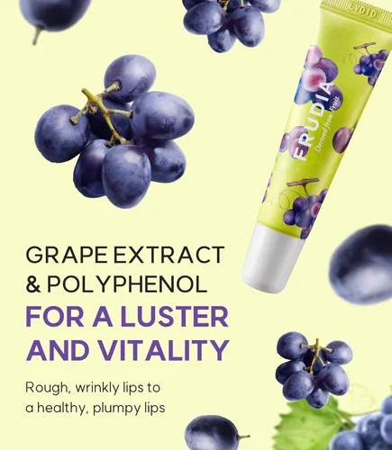 Vista 5 de WELCOS FRUDIA Grape Honey Chu Lip Essence – Bálsamo labial coreano para hombres y mujeres Tubos de bálsamo labial orgánico para el cuidado