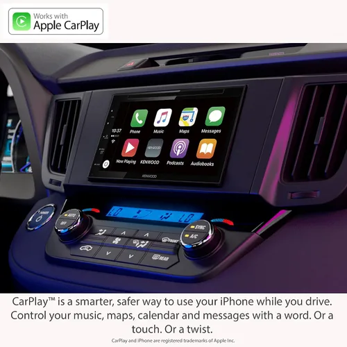 Vista 10 de KENWOOD DDX5707S - Estéreo de coche con DVD doble DIN con Apple Carplay y Android Auto, pantalla táctil de 6.8 pulgadas, Bluetooth, entrada
