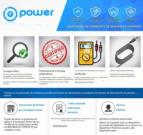 Vista 3 de T POWER Cargador adaptador de corriente alterna de 9 V compatible con Compex Sport Elite 2.0, Performance 2.0 Edge 2.0. Fuente de alimentación