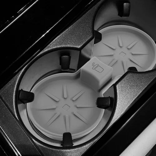 Vista 6 de Cabilock Car Cup Holder Insert Mat Gray Silicone Anti-Slip Central Console Coaster Automotive Cup Holder Pad for Spill Prevention Easy Installation