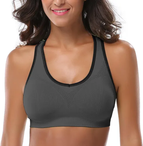 Vista 3 de MIRITY - Brasier deportivo de alto impacto con espalda cruzada para mujer