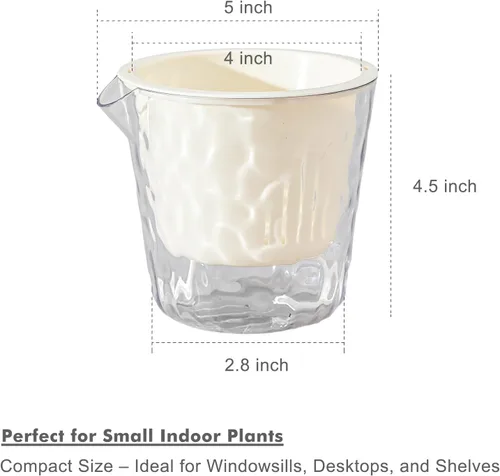 Vista 5 de Macetas de 6.5 pulgadas con riego automático para plantas de interior, paquete de 6 unidades, maceta para violeta africana, macetas con riego Blanco