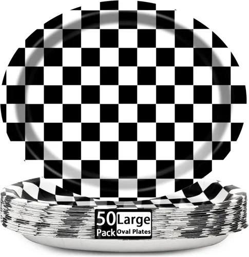 Vista 24 de Qyeahkj 50 piezas de platos de papel ovalados de surf de verano grandes de 11" para decoración de fiesta temática de playa desechable suministros