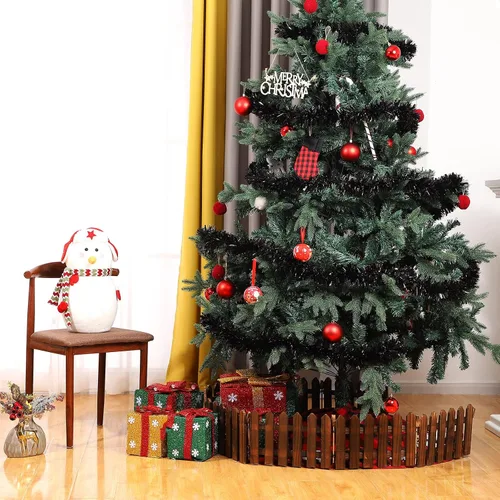 Vista 5 de Dingion - Guirnaldas de oropel de Navidad de 59 pies, guirnalda metálica con torsión colgante, adornos para árbol de Navidad, suministros