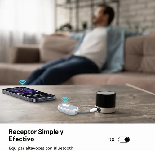 Vista 6 de Adaptador Bluetooth 5.3 para avión, receptor transmisor Bluetooth para 2 dispositivos AirPods o BT, baja latencia, adaptador de audio con conector