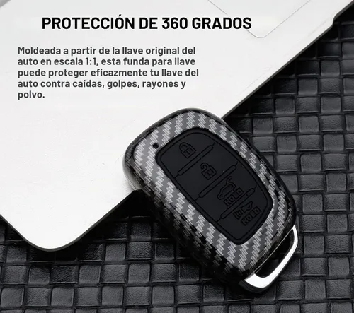 Vista 6 de Funda para llavero para Hyundai Tucson Elantra Sonata 2018, 2017, 2016, 4 botones, sin llave, funda para control remoto de entrada sin llave