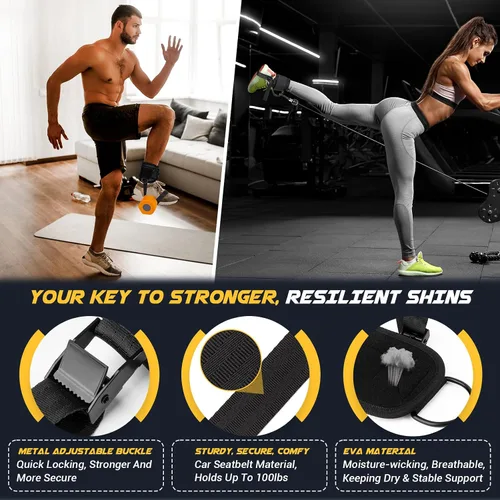 Vista 3 de nooncrazy Ankle Straps for Dumbbell and Cable Machine, Dumbbell Foot Attachment with Longer Stronger Nylon Strap, Tibialis Trainer, Leg Extensions