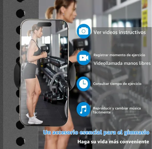 Vista 4 de TONDA Soporte magnético para teléfono para gimnasio: soporte magnético ajustable de 360 grados, soporte de trípode para teléfono, accesorios