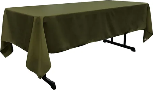 Vista 244 de LA Linen Mantel rectangular lavable de popelín de poliéster, resistente a las manchas y a las arrugas, cubierta de mesa 60x84, mantel de tela