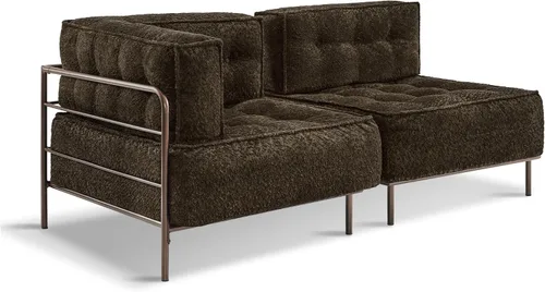Vista 16 de MCombo Sofá modular con cojín extraíble, sofá tapizado para sala de estar, apartamento, oficina (azul, asiento medio)