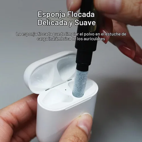 Vista 3 de Bolígrafo de limpieza Hagibis para Airpods Pro 1 2, kit de limpieza multifunción, cepillo suave para estuche de auriculares Bluetooth, herramientas
