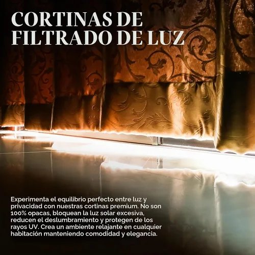Vista 7 de Juego de cortinas tradicionales de jacquard (2 paneles) de 63 y 84 pulgadas de largo, incluye cenefa adjunta, parte trasera transparente, 2 borlas
