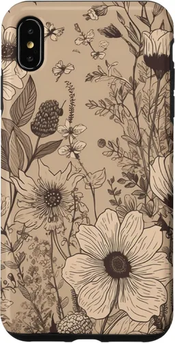 Vista 11 de Funda para iPhone 12 Pro Max Beige Tan Wildflower Floral Minimal Flower Boho