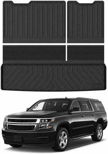 Vista 28 de Mixsuper Forro de carga para Rivian R1S 2022-2024 2025, alfombrilla para maletero para todo tipo de clima, para accesorios R1S, alfombrilla